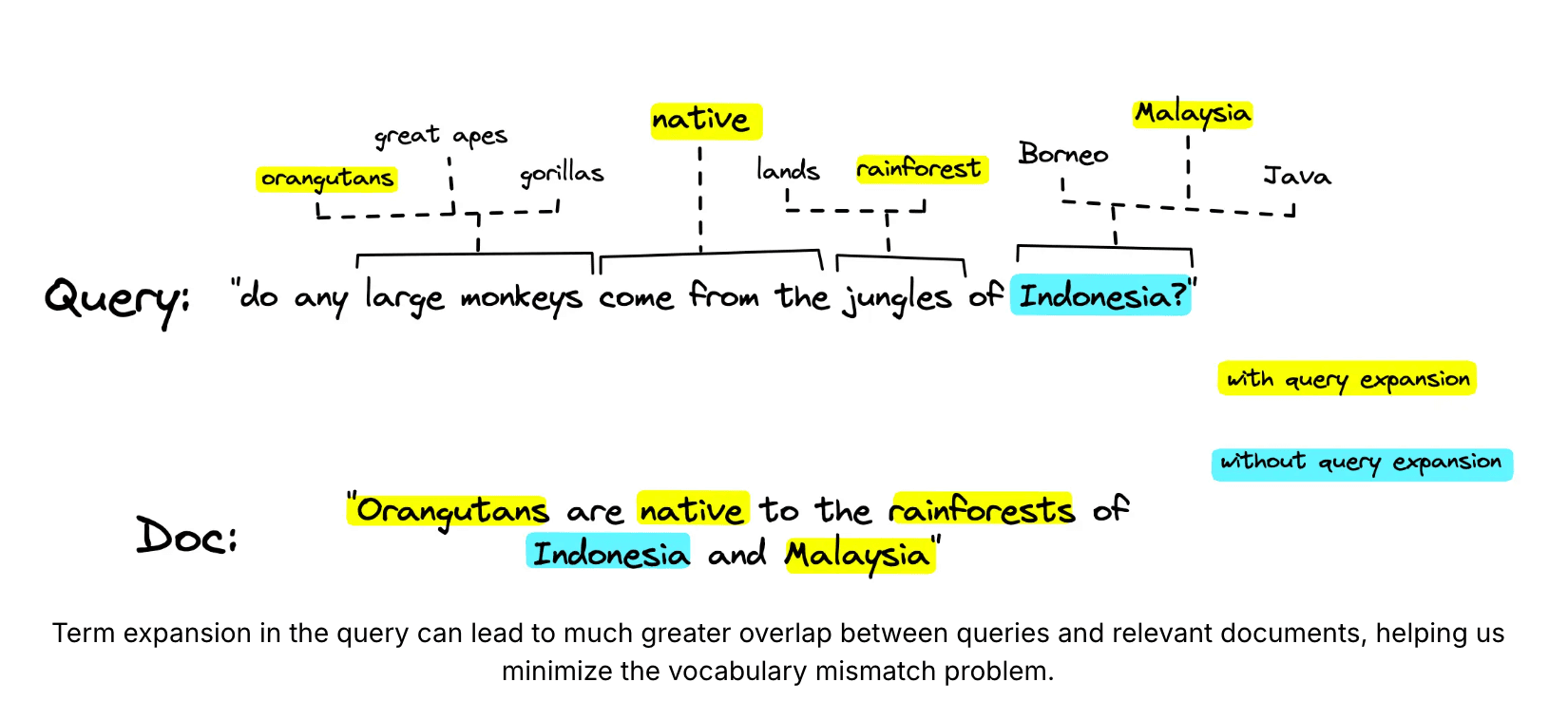A demonstration of query and document expansion from SPLADE